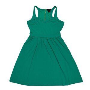 Cynthia Rowley Emerald Green Fit & Flare Dress W/ Gold Back Zipper US Size 4.